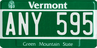 VT license plate ANY595