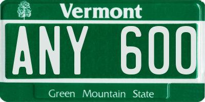 VT license plate ANY600