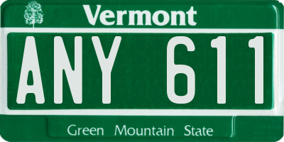 VT license plate ANY611