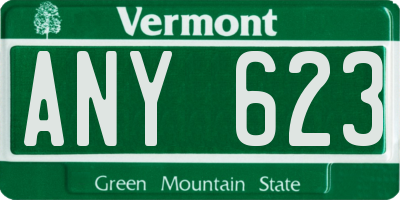 VT license plate ANY623