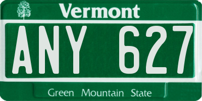 VT license plate ANY627