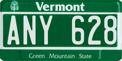 VT license plate ANY628