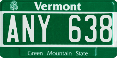 VT license plate ANY638
