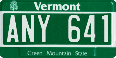 VT license plate ANY641