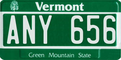 VT license plate ANY656