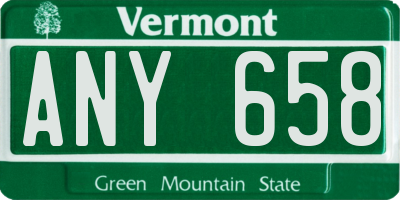VT license plate ANY658