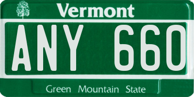 VT license plate ANY660