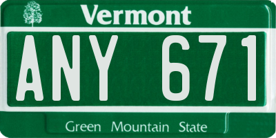 VT license plate ANY671