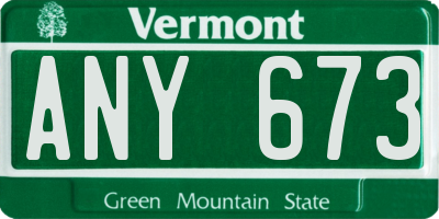 VT license plate ANY673