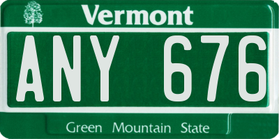 VT license plate ANY676