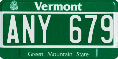 VT license plate ANY679