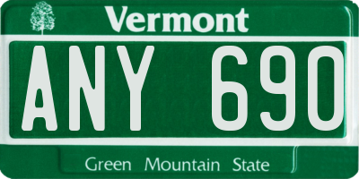 VT license plate ANY690