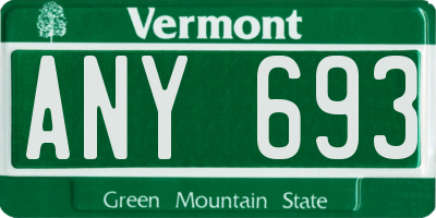 VT license plate ANY693