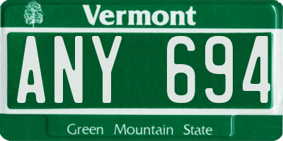 VT license plate ANY694