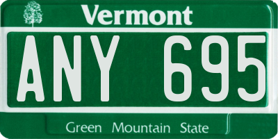 VT license plate ANY695
