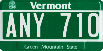 VT license plate ANY710