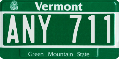 VT license plate ANY711