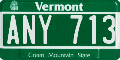 VT license plate ANY713