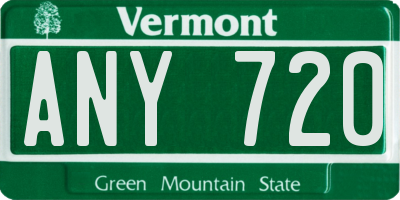 VT license plate ANY720