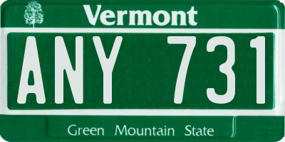 VT license plate ANY731