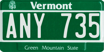VT license plate ANY735