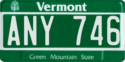 VT license plate ANY746