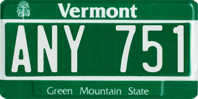 VT license plate ANY751