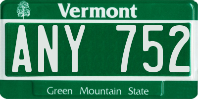 VT license plate ANY752