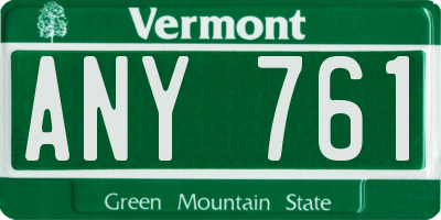 VT license plate ANY761