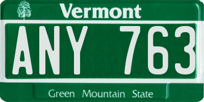 VT license plate ANY763