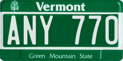 VT license plate ANY770