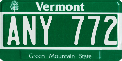 VT license plate ANY772