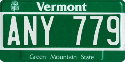 VT license plate ANY779