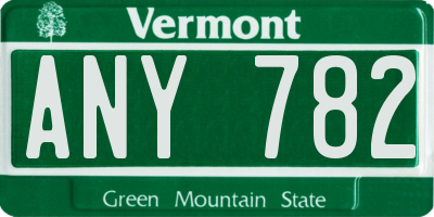 VT license plate ANY782