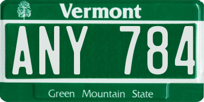 VT license plate ANY784