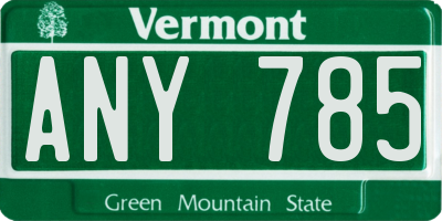 VT license plate ANY785