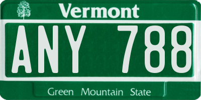 VT license plate ANY788