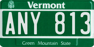 VT license plate ANY813