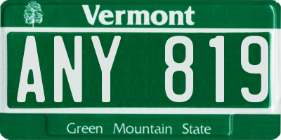 VT license plate ANY819
