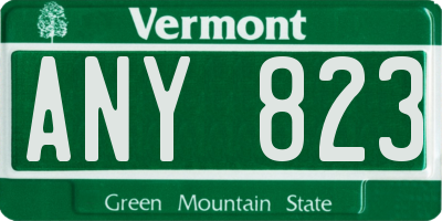 VT license plate ANY823