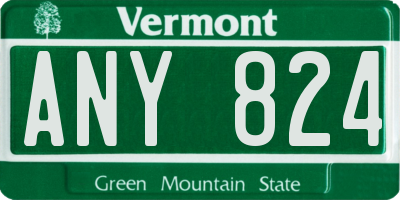VT license plate ANY824