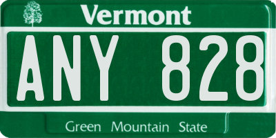 VT license plate ANY828