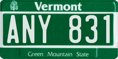 VT license plate ANY831