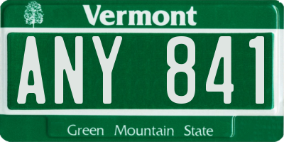 VT license plate ANY841