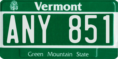 VT license plate ANY851