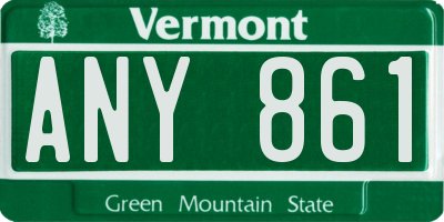 VT license plate ANY861