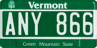 VT license plate ANY866