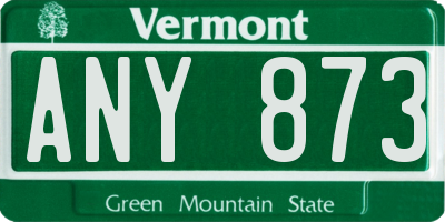VT license plate ANY873