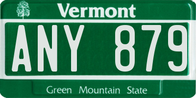 VT license plate ANY879