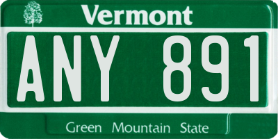 VT license plate ANY891